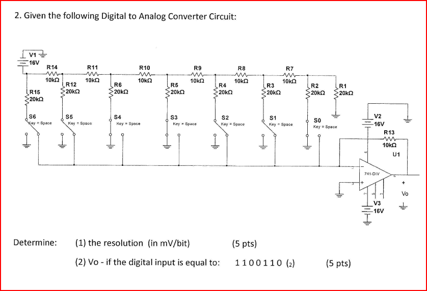 Solved 2. Given The Following Digital To Analog Converter | Chegg.com