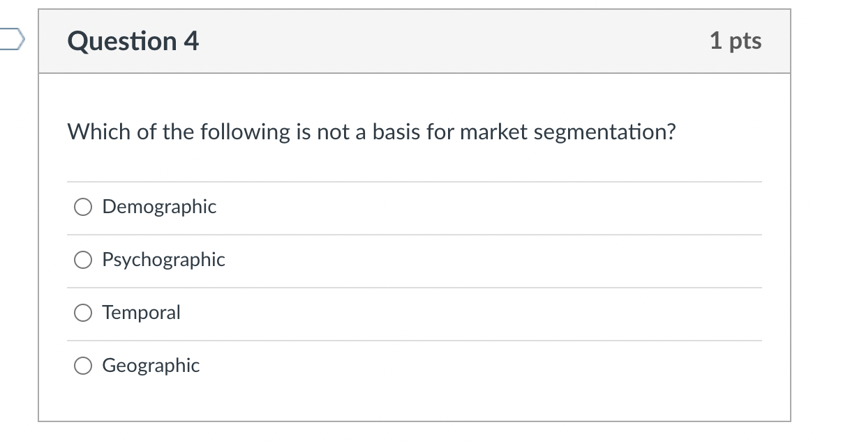 Solved Question 4 1 pts Which of the following is not a | Chegg.com