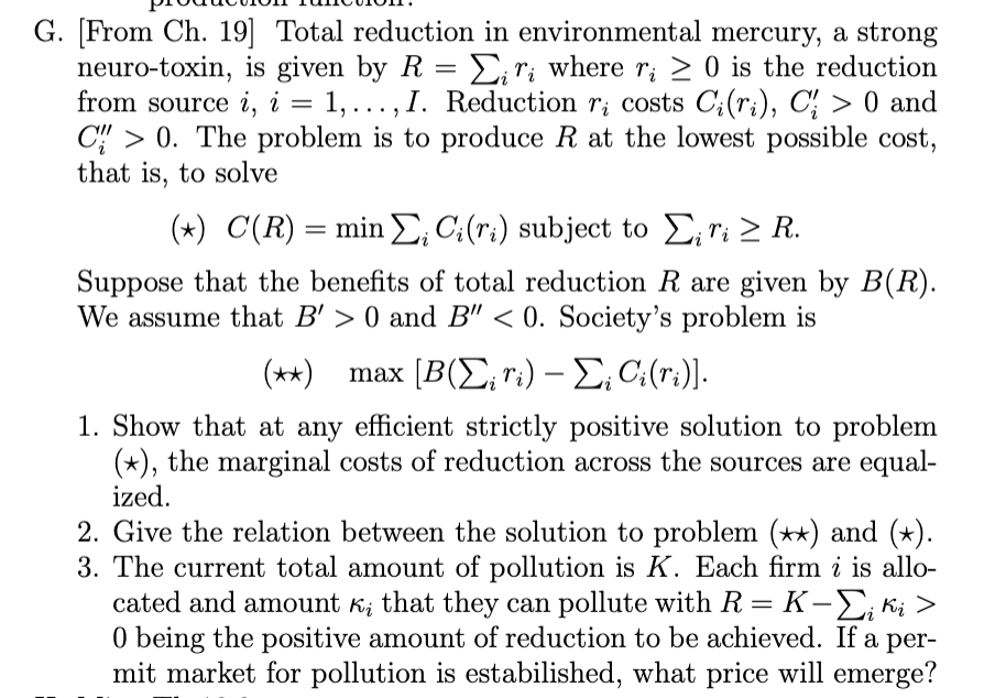 G. (From Ch. 19] Total reduction in environmental | Chegg.com
