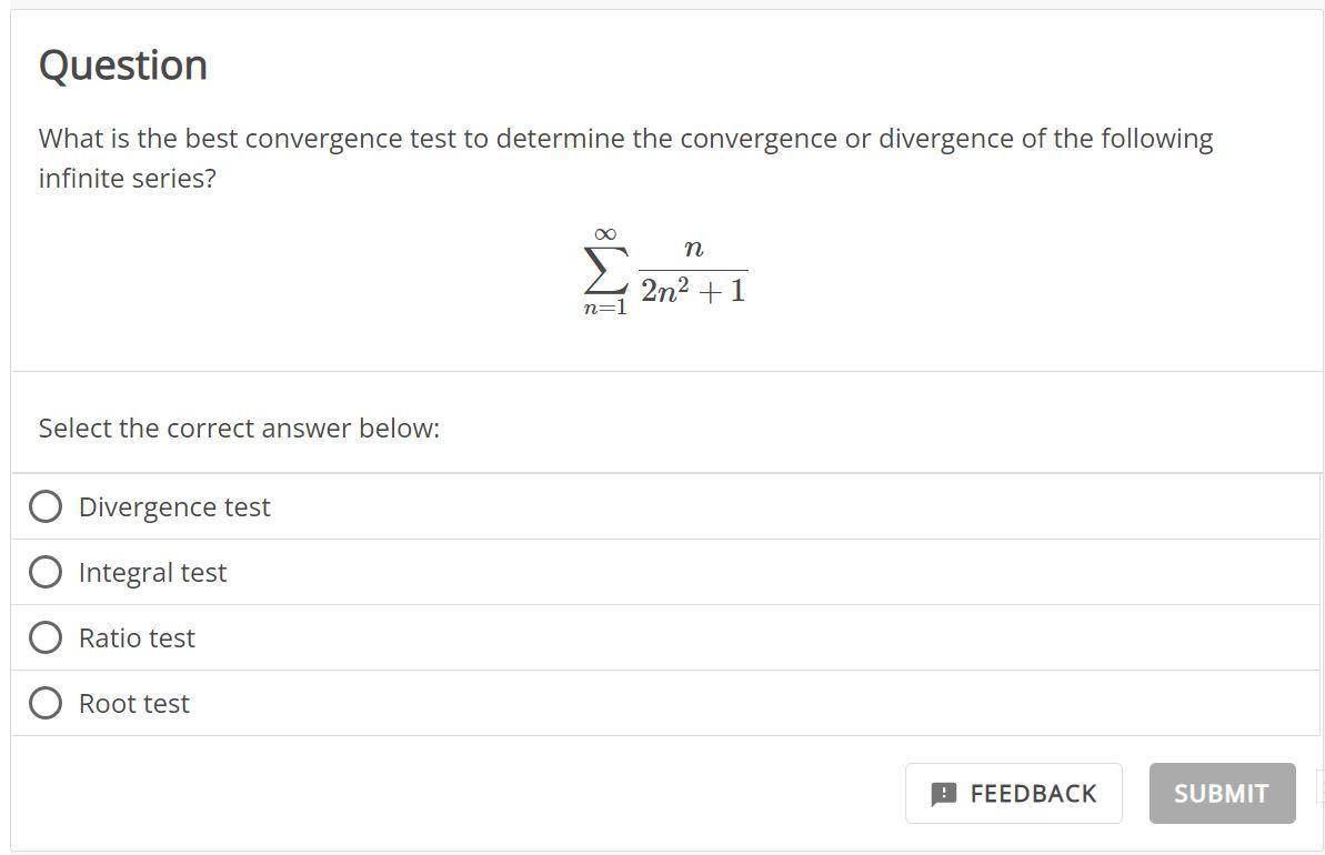 Solved What is the best convergence test to determine the | Chegg.com