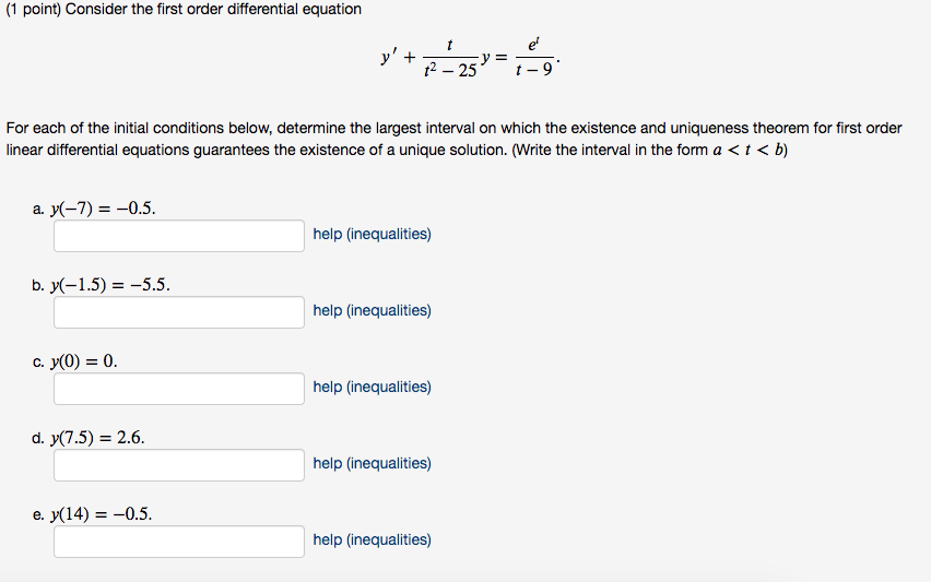 Solved 1 Point Consider The First Order Differential