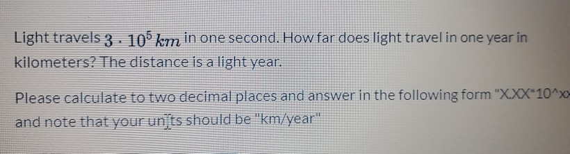 distance covered by light in one second in km