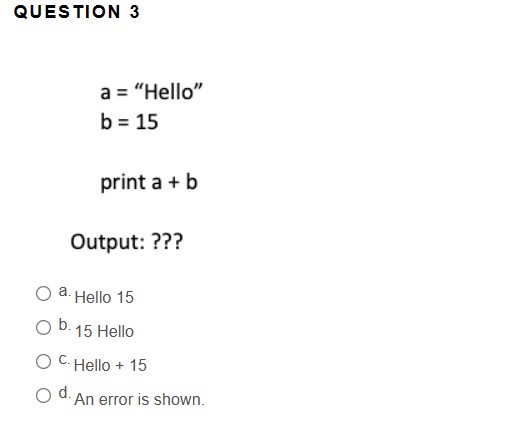 Solved a=4.5b=2 print a//b Output = ??? a. 2.1 b. 2.0 C. 3.0 | Chegg.com