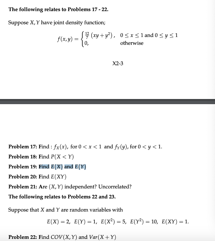 Solved Suppose X Y Have Joint Density Function F X Y Chegg Com