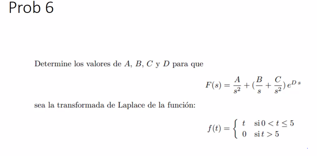 Solved Prob 6 Determine Los Valores De A, B, C Y D Para Que | Chegg.com