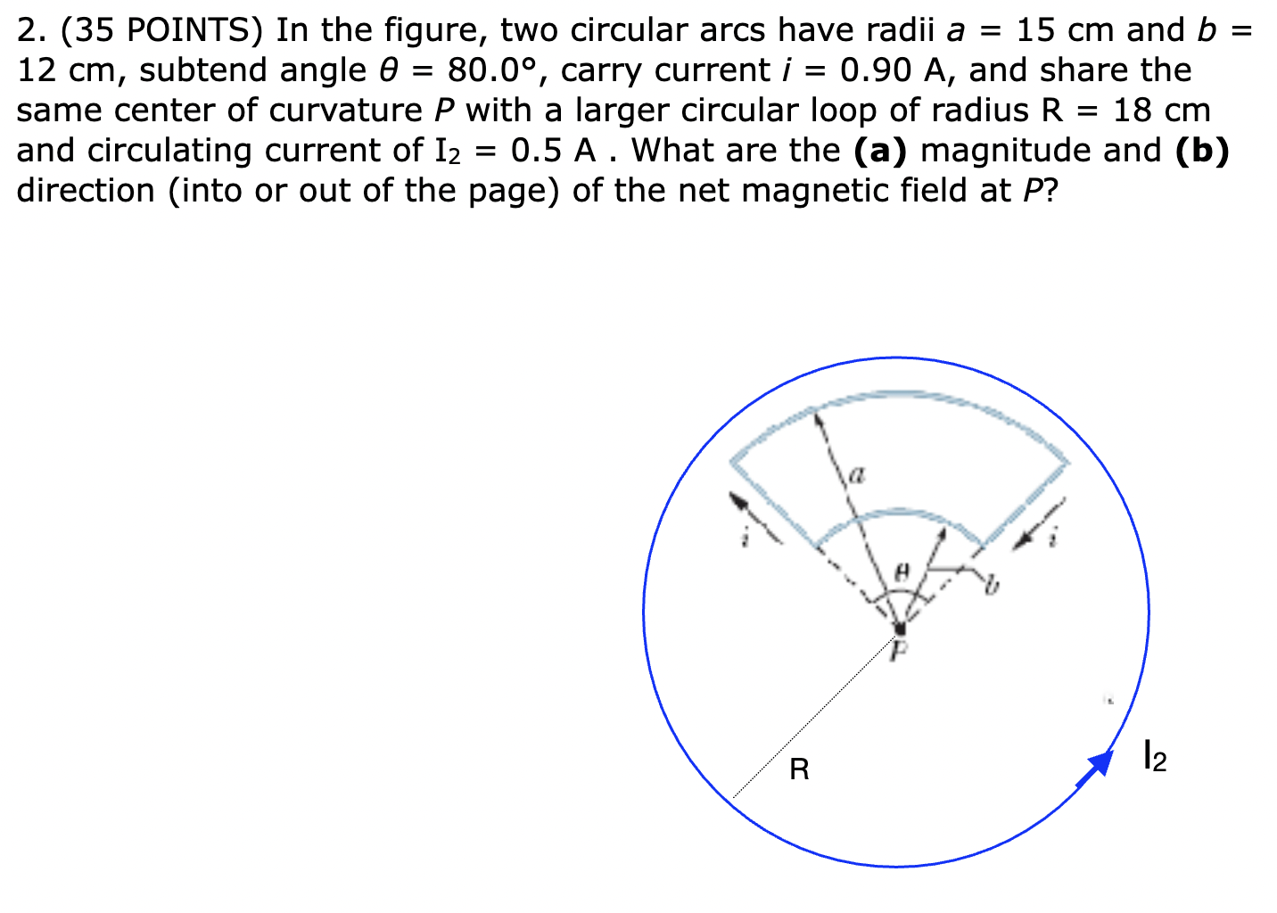 Solved (35 ﻿POINTS) ﻿In The Figure, Two Circular Arcs Have | Chegg.com