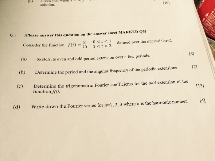 Solved Consider the function f(t) = {t 0