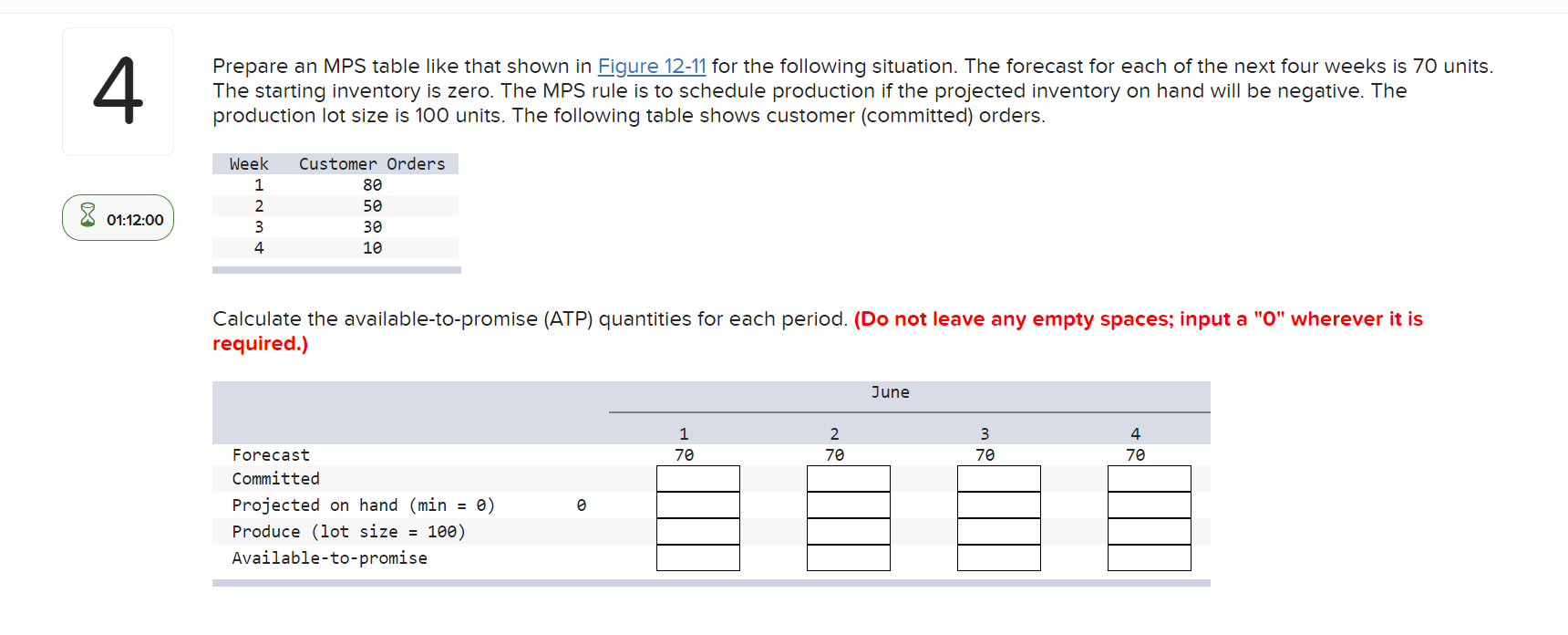 4 Prepare an MPS table like that shown in Figure | Chegg.com
