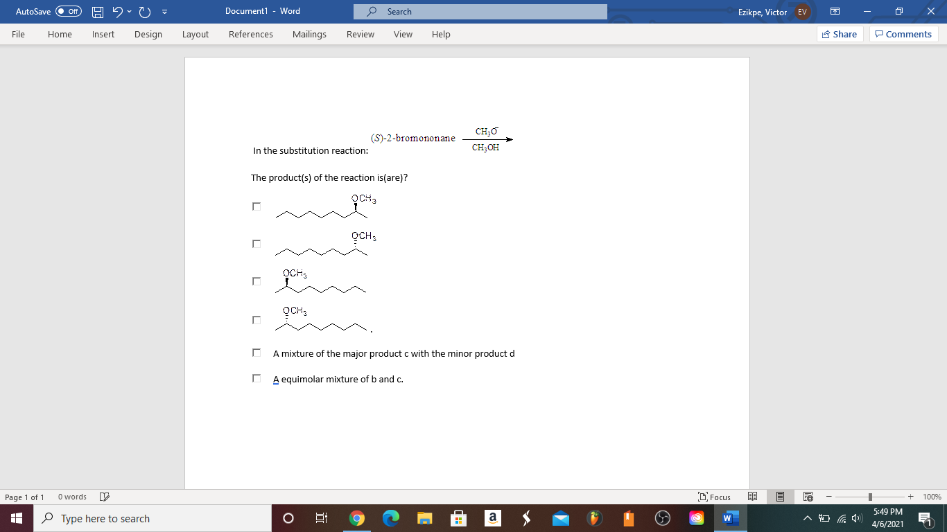 Solved AutoSave Document1 - Word Search Ezikpe, Victor EV | Chegg.com