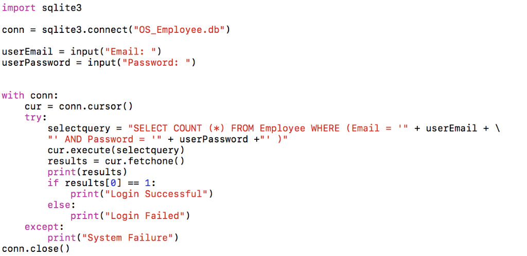 Solved import sqlite3 connsqlite3.connect(