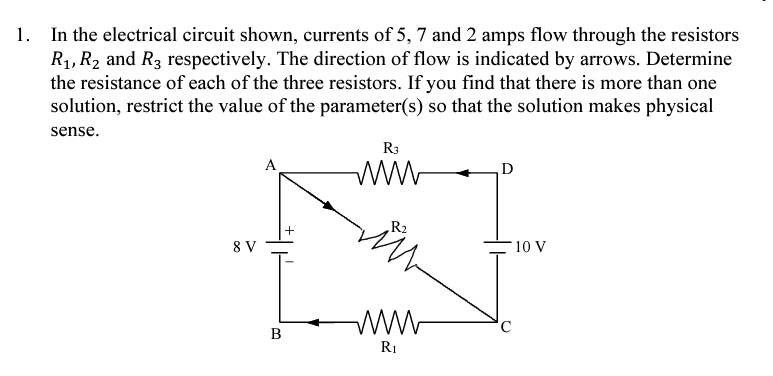 Solved In the electrical circuit shown, currents of 5, 7 and | Chegg.com