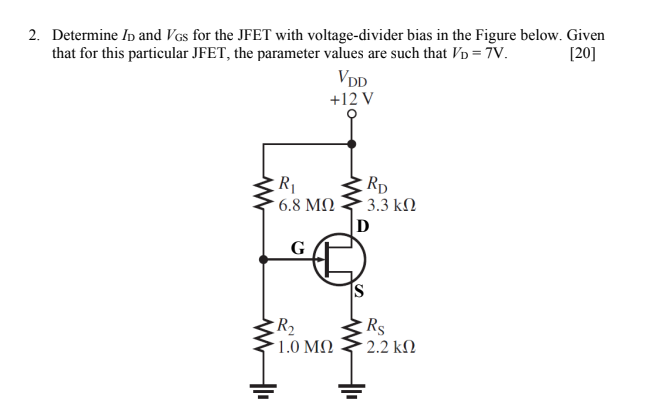 Solved 2. Determine ID And VGS For The JFET With | Chegg.com