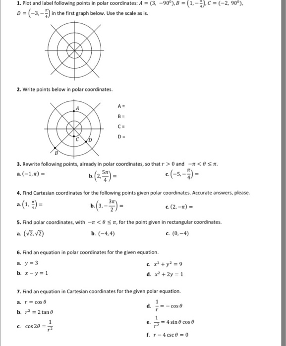 Solved Plot and label following points in polar coordinates: | Chegg.com