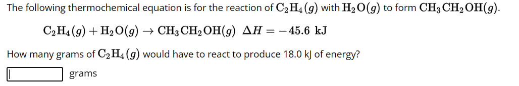 Solved The following thermochemical equation is for the | Chegg.com