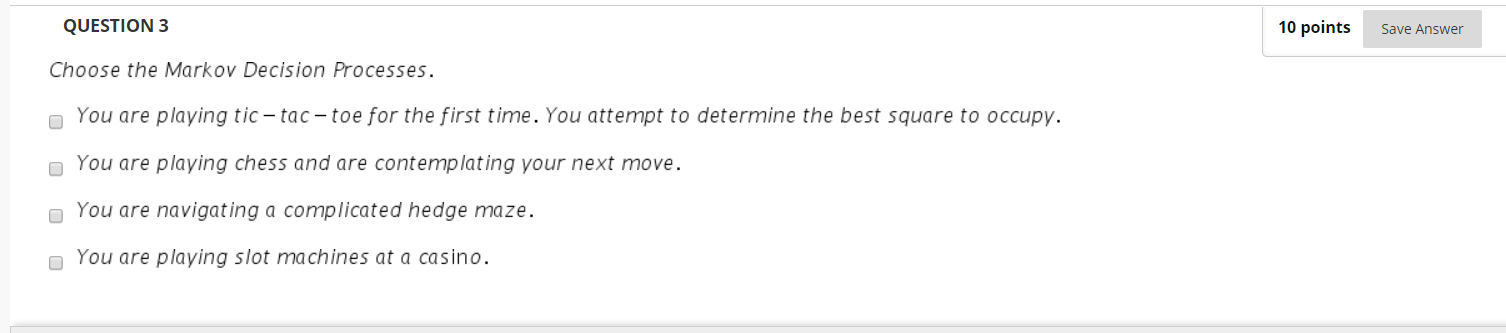 Solved QUESTION 3 10 points Save Answer Choose the Markov | Chegg.com