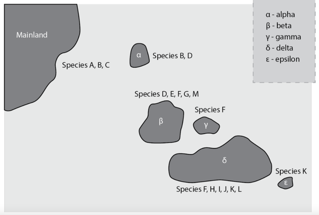 Solved Based On The Island Map Which Species Was Probabl Chegg Com