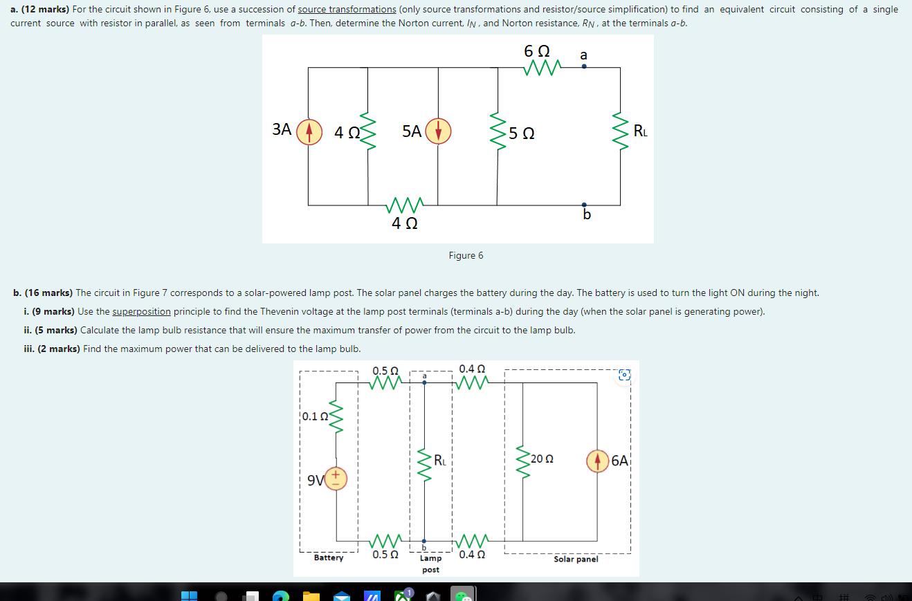 Solved Figure 6 ii. (5 marks) Calculate the lamp bulb