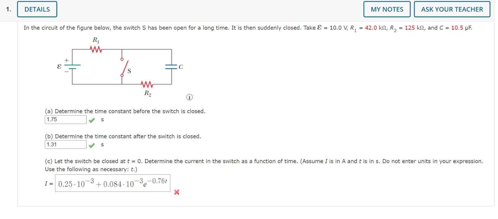 Solved In the circuit of the figure below, the switch S has | Chegg.com