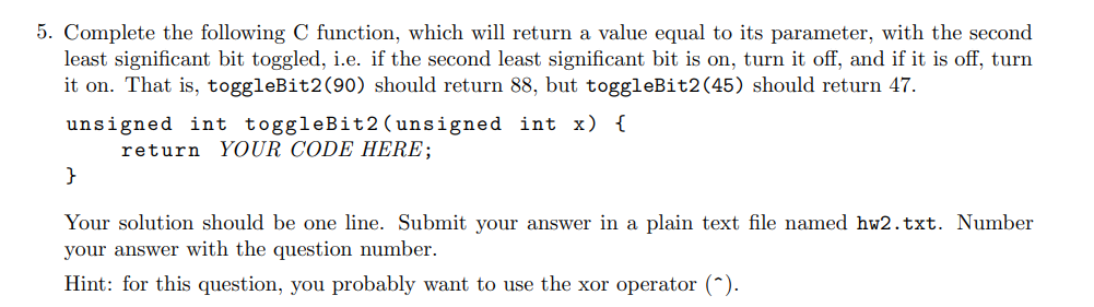 Solved 5. Complete the following C function, which will | Chegg.com