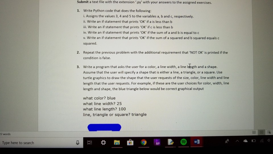 Solved Submit a text file with the extension '.py' with your | Chegg.com