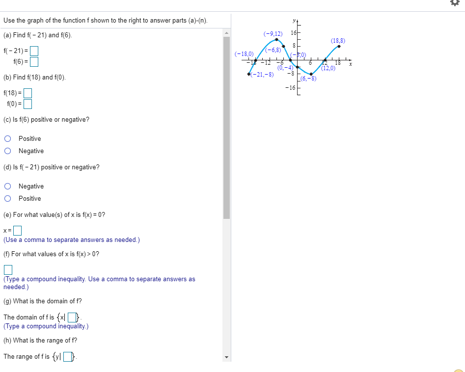 Solved y Use the graph of the function f shown to the right | Chegg.com