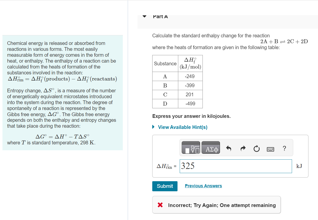 Solved Calculate The Standard Enthalpy Change For The | Chegg.com