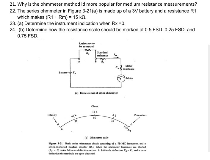 Solved 21. Why is the ohmmeter method id more popular for