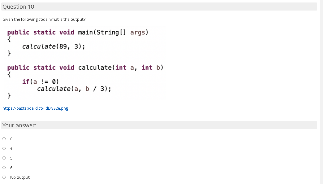 Solved Question 10 Given the following code, what is the | Chegg.com