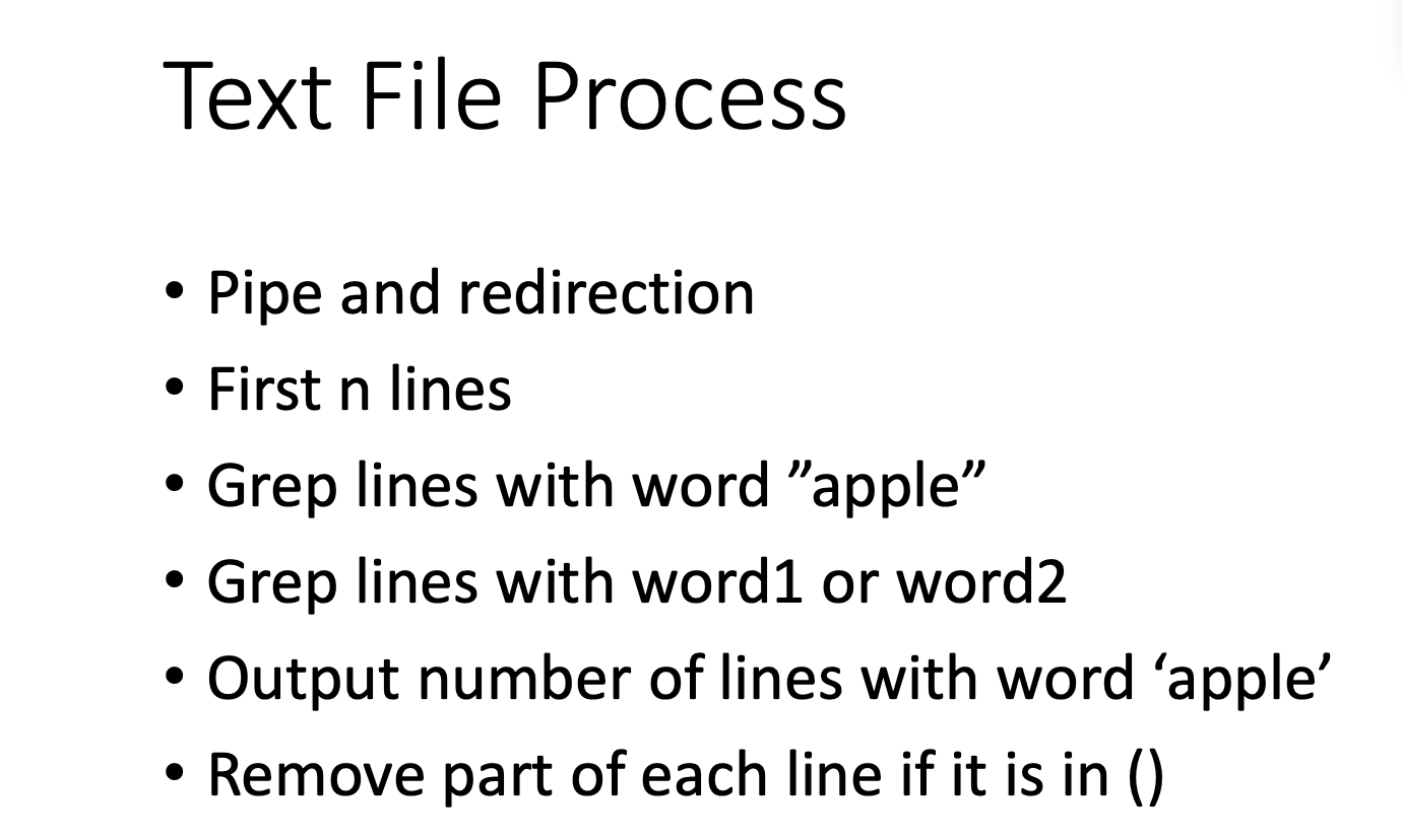 Solved Text File Process Pipe and redirection First n