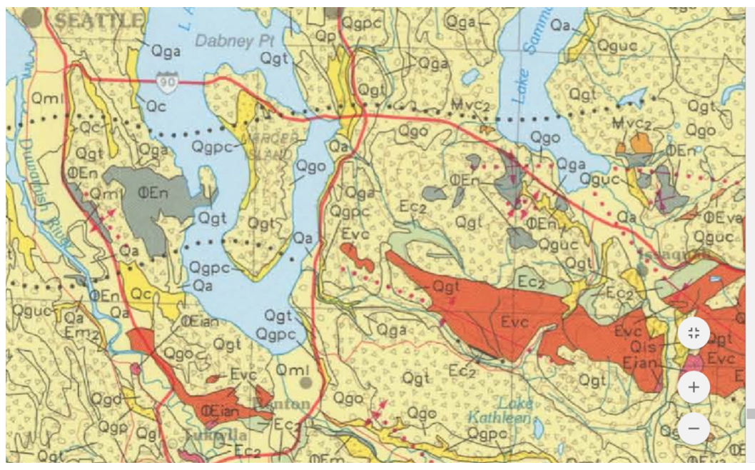 Solved This is the geologic map of the area along I-90 | Chegg.com