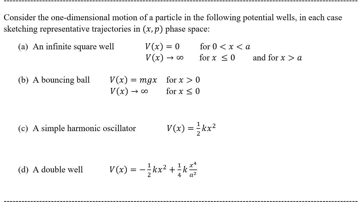 Solved Consider the one-dimensional motion of a particle in | Chegg.com