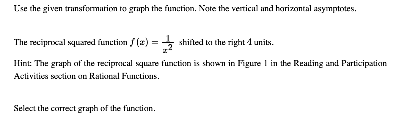 Solved Use the given transformation to graph the function. | Chegg.com