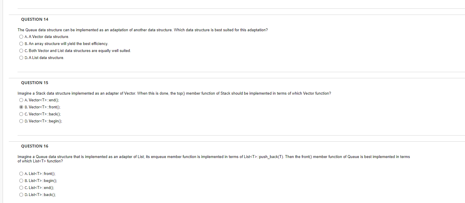 Solved QUESTION 14 The Queue data structure can be | Chegg.com
