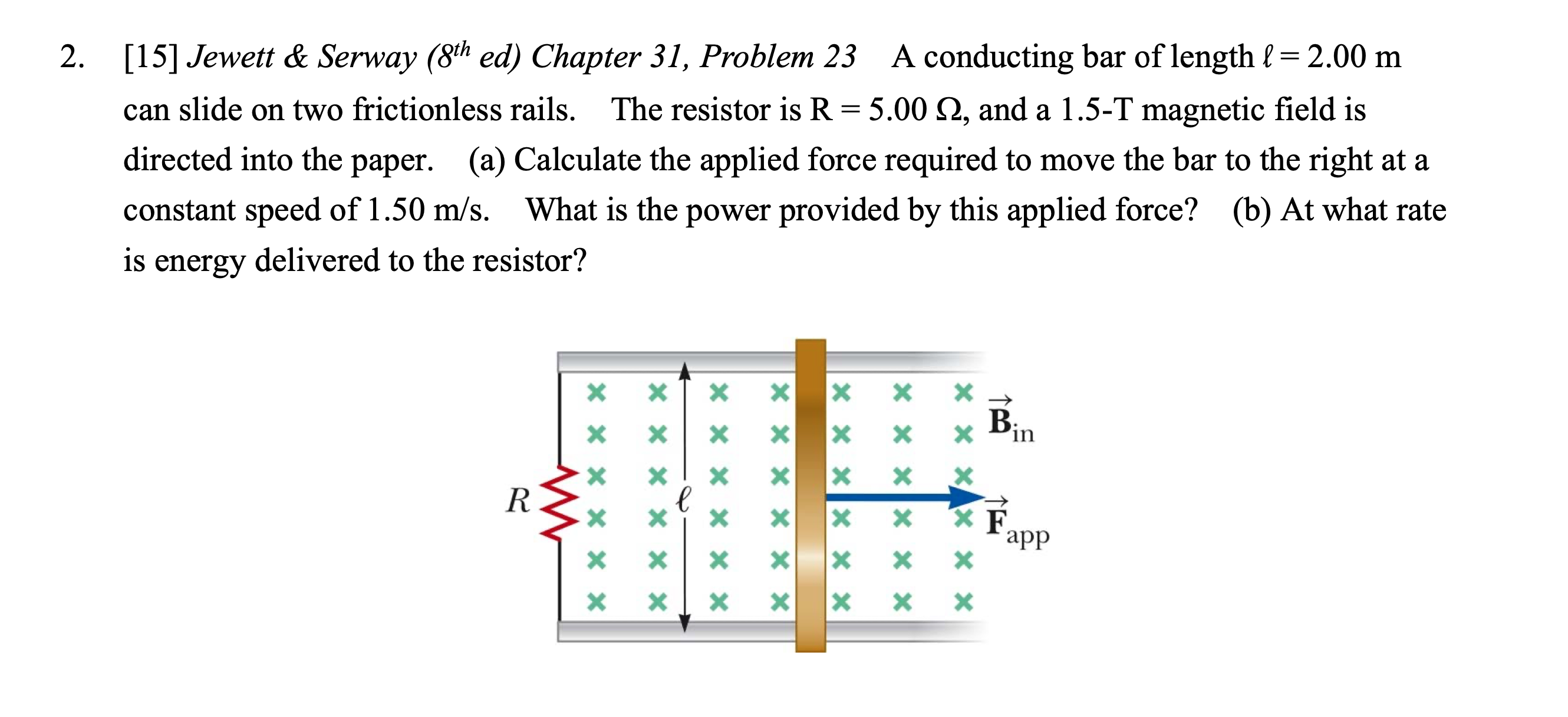 Solved [15] Jewett \& Serway (8th ed) Chapter 31, Problem | Chegg.com