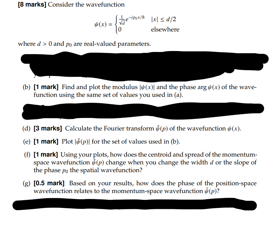 Solved [8 Marks] Consider The Wavefunction