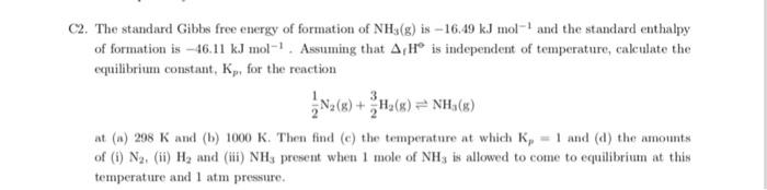 Solved C2·The standard Gibbs free energy of formation of | Chegg.com