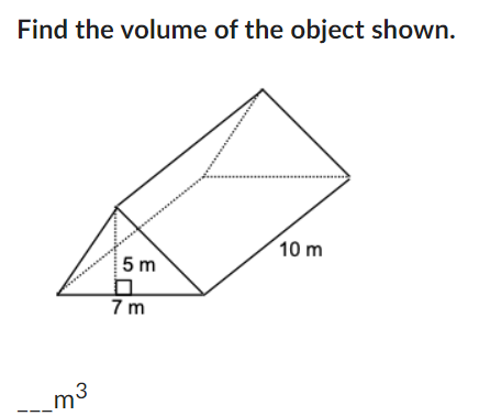 Solved Find the volume of the object shown. | Chegg.com