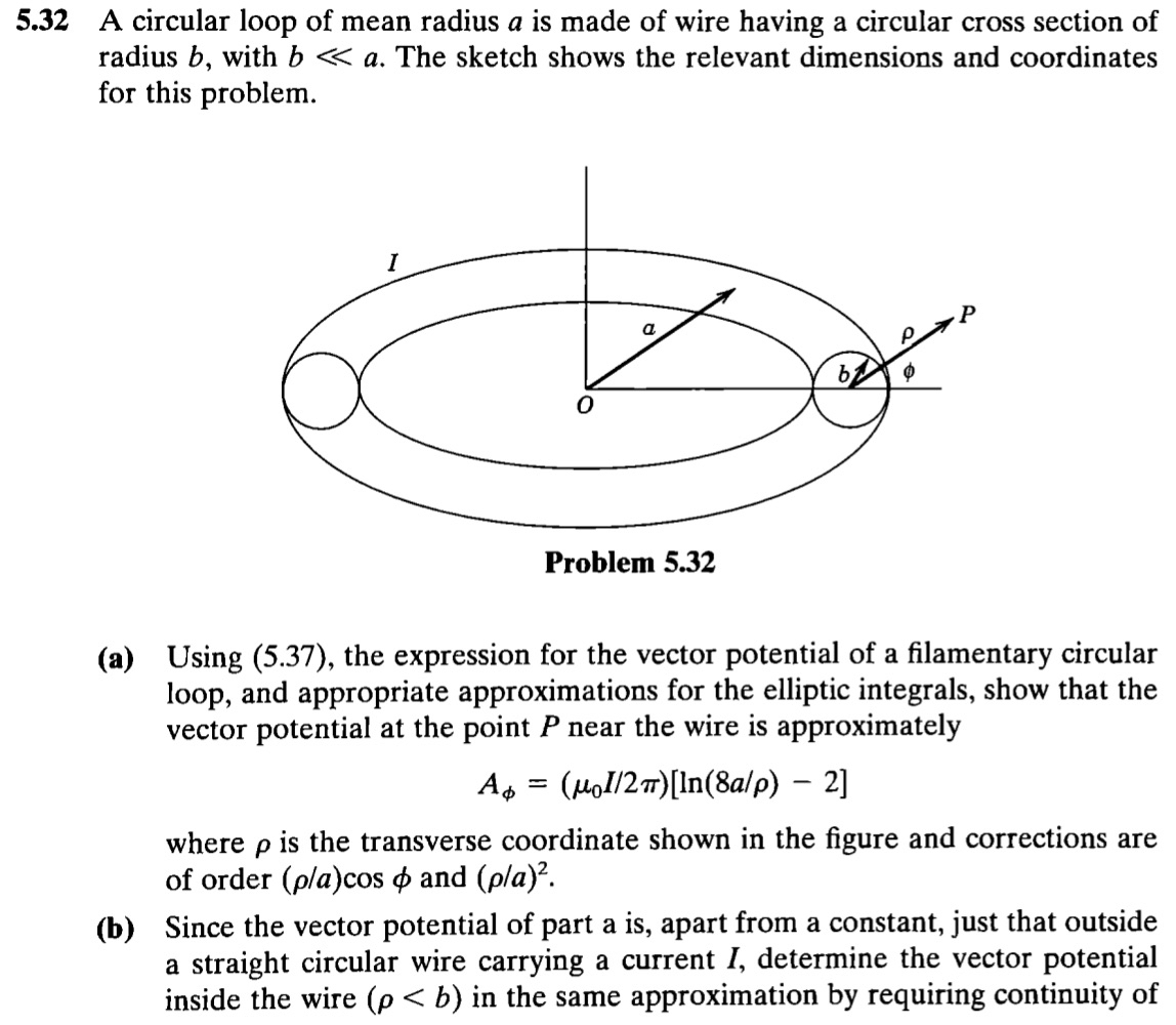 Mean Loop Solved 5.32 A circular loop of mean radius a is made of | Chegg.com