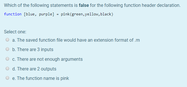 Solved Which of the following statements is false for the | Chegg.com