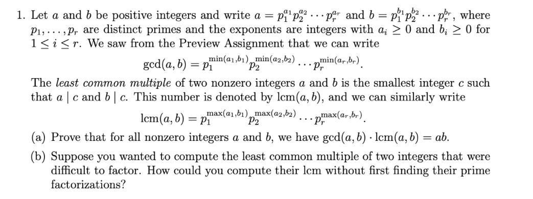 Solved 1. Let A And B Be Positive Integers And Write | Chegg.com