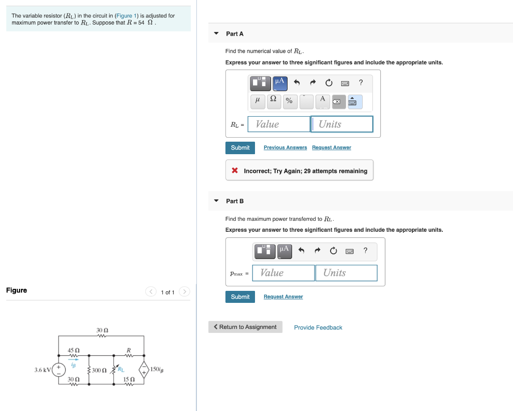 Solved The variable resistor (RL) in the circuit in (Figure