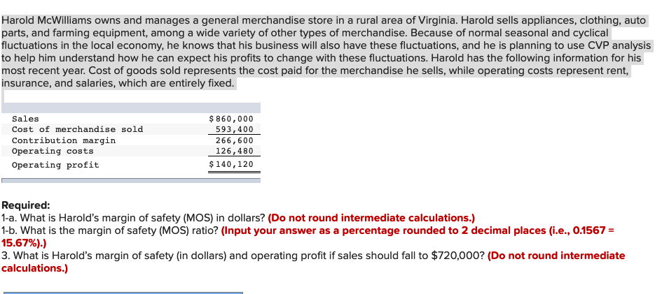 Solved Harold McWilliams owns and manages a general | Chegg.com