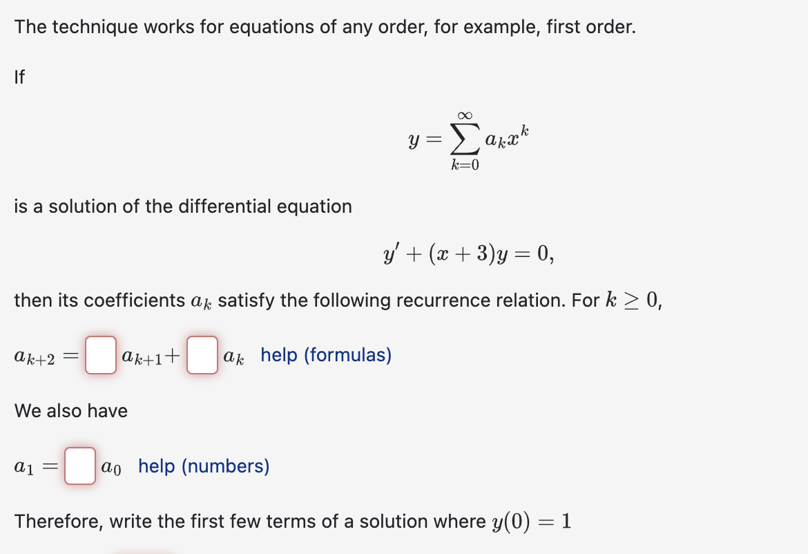 Solved The technique works for equations of any order, for | Chegg.com