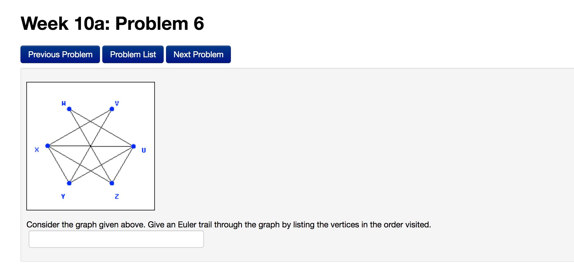 Solved Consider the graph given above. Give an Euler trail