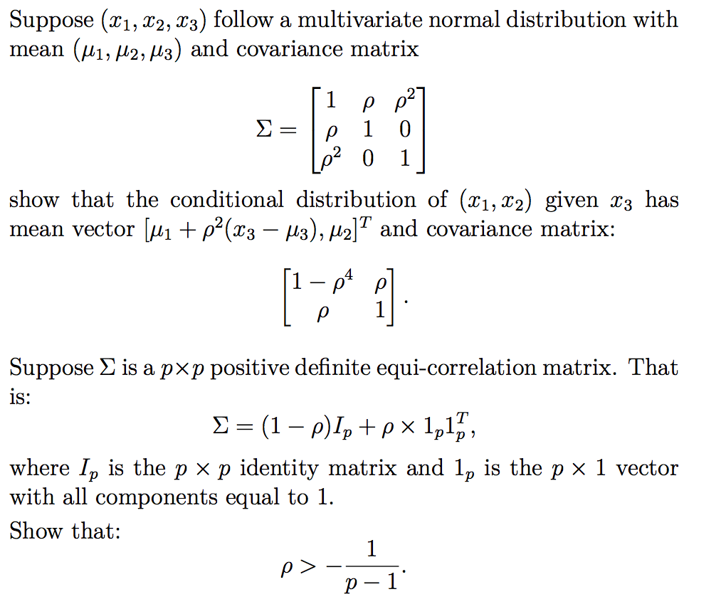 Solved Suppose (21, 22, 23) follow a multivariate normal | Chegg.com