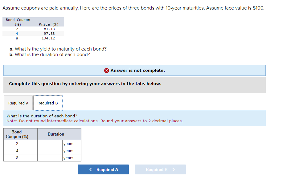 Solved A. What Is The Yield To Maturity Of Each Bond? B. | Chegg.com