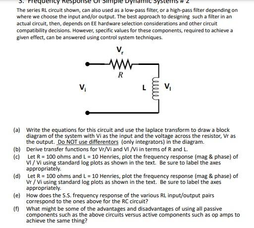 Solved The series RL circuit shown, can also used as a | Chegg.com