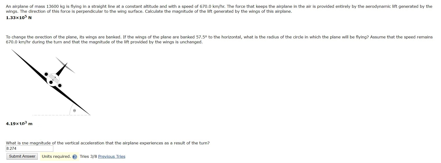 Solved I got the first two correct and calculated the third | Chegg.com
