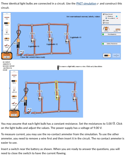 Solved Three identical light bulbs are connected in a | Chegg.com