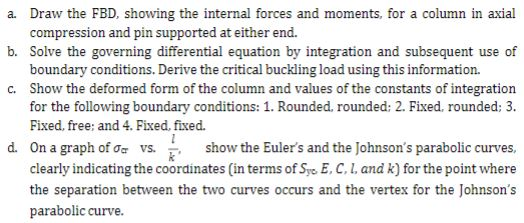 Solved a. Draw the FBD, showing the internal forces and | Chegg.com